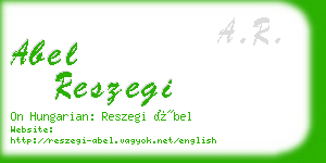 abel reszegi business card